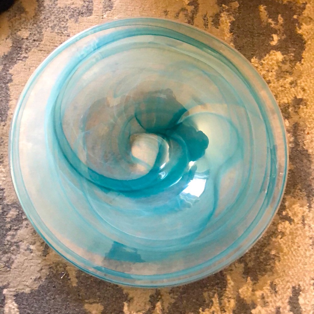 Blue glass wall art!